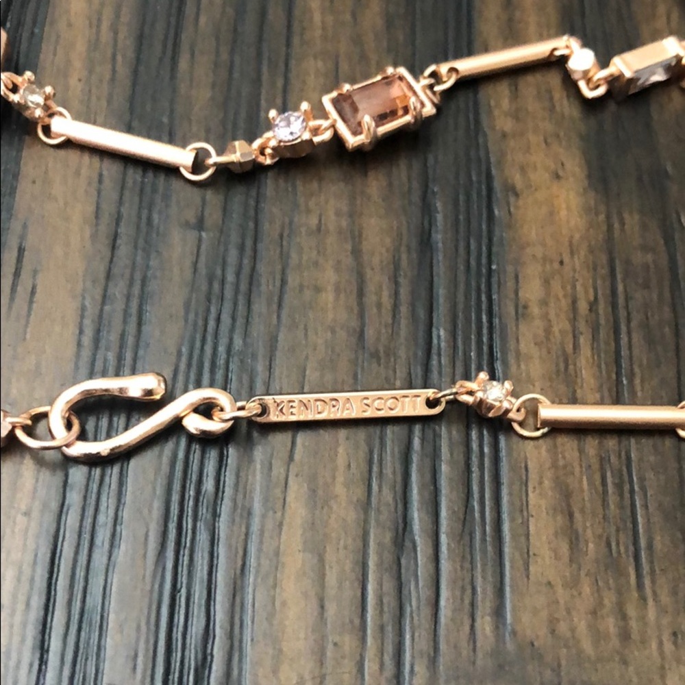 Kendra Scott rose gold and rhinestone necklace
